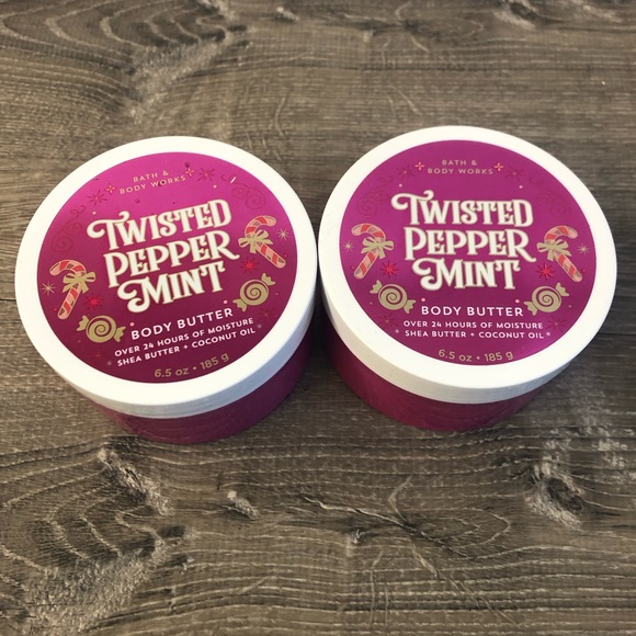 Lot Of 2 New Bath & Body Works Twisted Peppermint Body Butter Cream 6.5 oz Each - Picture 1 of 4